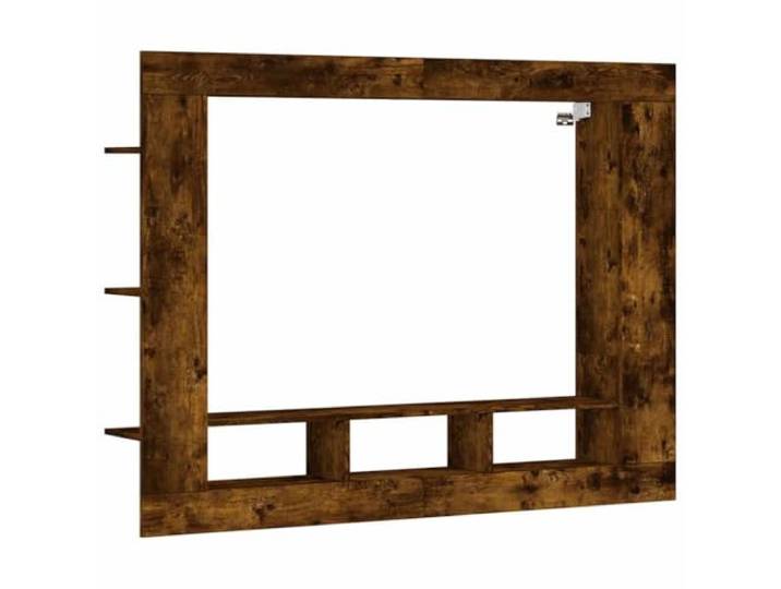 LKJephalotrope TV-Board Räuchereiche 152x22x113 cm Holzwerkstoff Platzsparendes Schweberegal fürs Wohnzimmer oder Schlafzimmer mit seitlichen Ablagen für Deko und Medien.