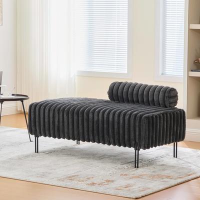 End of Bed Bench Window Ottoman Footrest with Adjustable Back for Living Room Bedroom Entryway Hallway Small Space