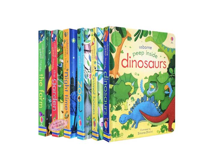 6 pièces Usborne Peep Inside The Zoo Animal anglais éducatif 3D rabat livres d'images bébé enfants livre de lecture pour enfant cadeaux