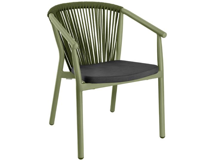VEGA Outdoor Stapelstuhl Calvo II 58x60x79 cm (BxTxH); Sitz anthrazit, Gestell salbei; 2 Stück / Pack