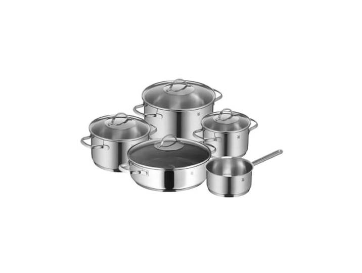 WMF Provence Plus Topfset Induktion 5-teilig, Kochtopf Set unbeschichtet mit Glasdeckel, für alle Herdarten geeignet, Induktions Töpfe Set, ohne Skalierung, Cromargan Edelstahl poliert