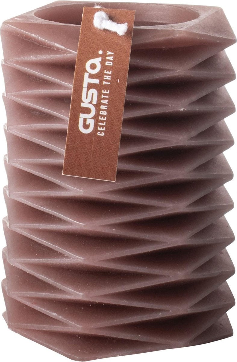 Gusta Figuurkaars Zigzag Bruin H10cm