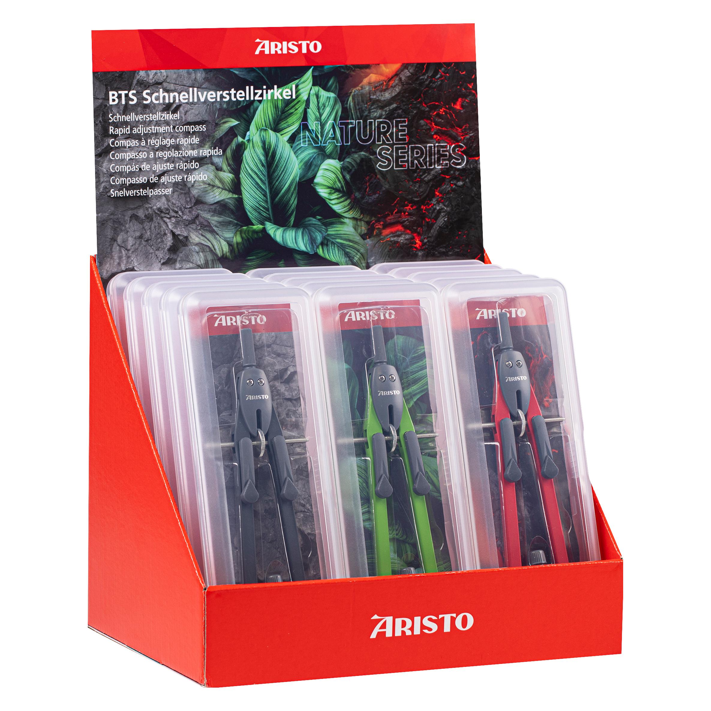 Aristo BTS Zirkel ohne Gelenk Display 15, je 5 x 552811, 552812, 552813 (VD55954)