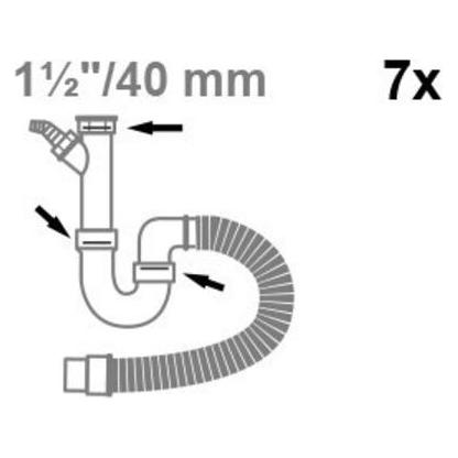 Magni Siphondichtung-Sortiment Silikon, 1 1/2" x 40 mm, für Spültisch (7x) (80616912)