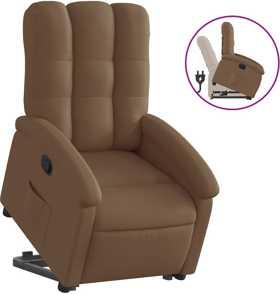 vidaXL Fauteuil inclinable Marron Tissu