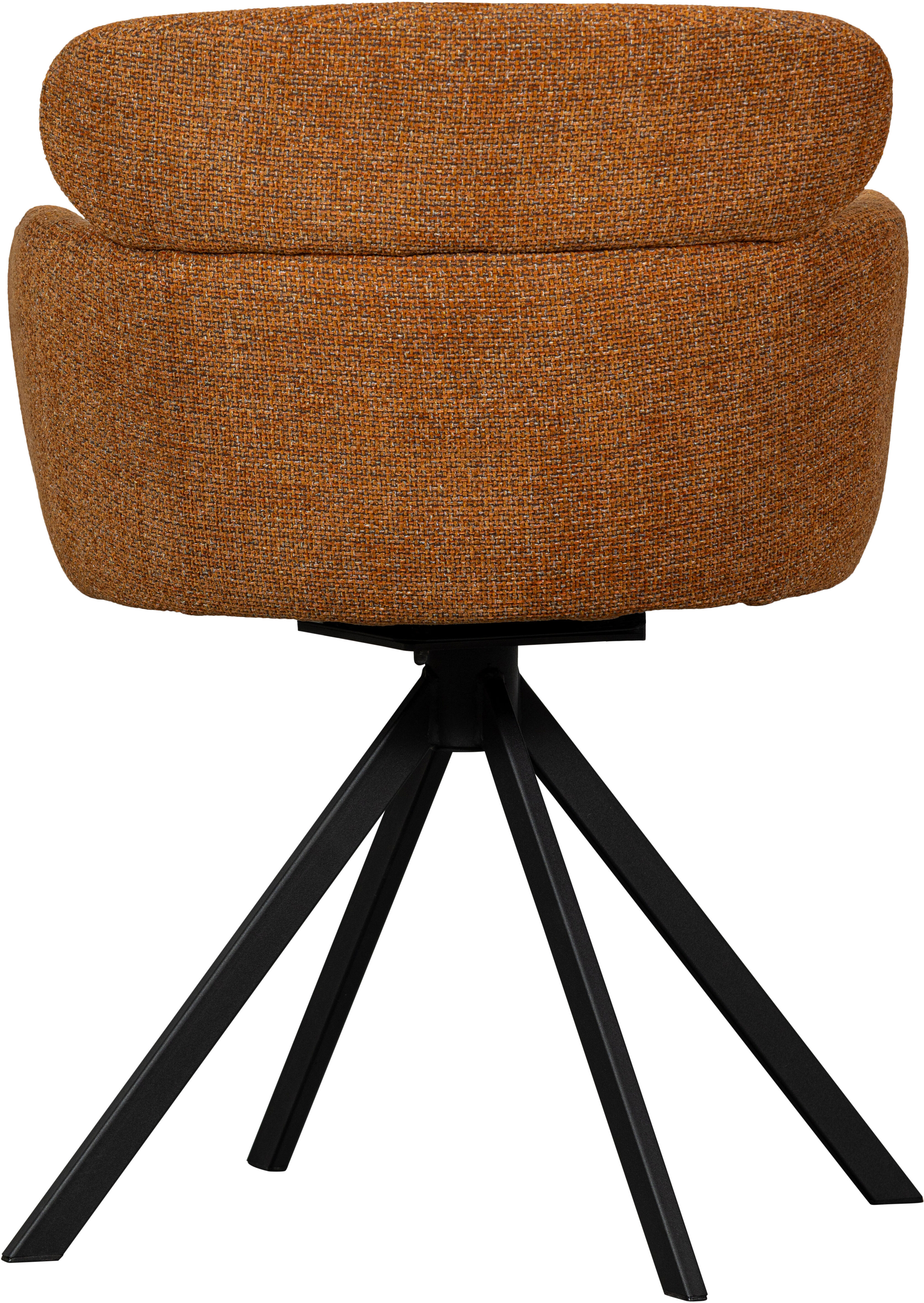 Esszimmerstuhl WOOOD "Fenne aus Kunstleder mit Drehgestell aus Metall H 80 x B 58 cm", braun (ingwerfarben, ingwerfarben), B:58cm H:80cm T:60cm, Stühle, Esszimmerstuhl, Polterstuhl mit Drehfuss, gewebtem Stoff, Höhe 80 cm ingwerfarben, ingwerfarben B/H/T:
