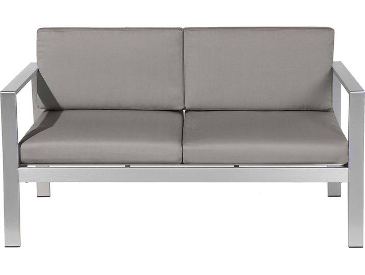 BELIANI Gartensofa Dunkelgrau Aluminium 2-Sitzer Auflagen Outdoor