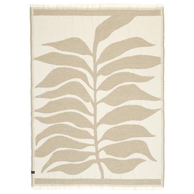 Wohndecke "View", beige, B:130cm L:170cm, Baumwolle, Kunstfaser, SCHÖNER WOHNEN-KOLLEKTION, Wohndecken, Wohndecke, mit zweifarbigem Blättermotiv