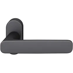 FSB, Türgriff + Türgarnitur, Rahmentürdrücker 09 1289 Hochhaltefeder B ovale Rosette Aluminium schwarz (Türgarnitur)
