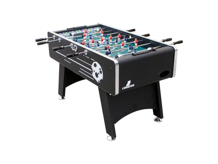 FUßBALLTISCH Arena TS Cougar Arena TS, Schwarz, Holz, 88x141x75 cm, Teleskopstangen, Balleinwurf auf beiden Spielerseiten, Ballrücklauf an beiden Kopfenden, Torzähler manuell, Freizeit & Co, Spieltische, Tischfußball & Co