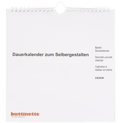 buttinette Bastel-Dauerkalender, weiß, 23 x 24 cm