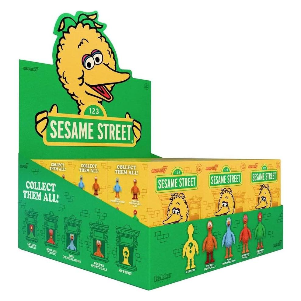 Super7 Sesame Street (Big Birds from Around the World) figurine Blind Box Wave 5 Display (12) (SUP7-BB-SEST-11918)