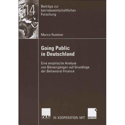 Going Public in Deutschland, Taschenbuch von Marco Rummer, Deutscher Universitätsverlag, 978-3-8350-0635-5