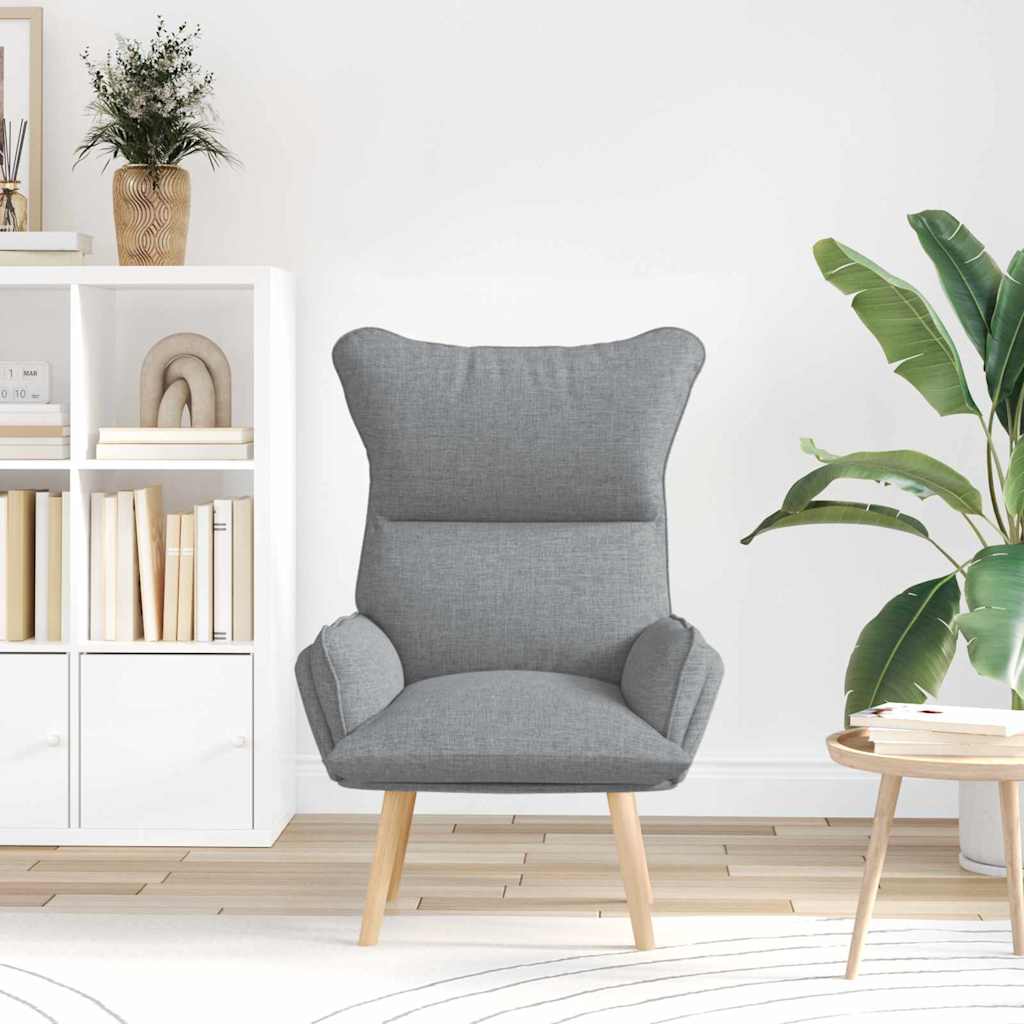 vidaXL fauteuil Gris clair 69 x 74 x 93 cm Fabric and Plywood