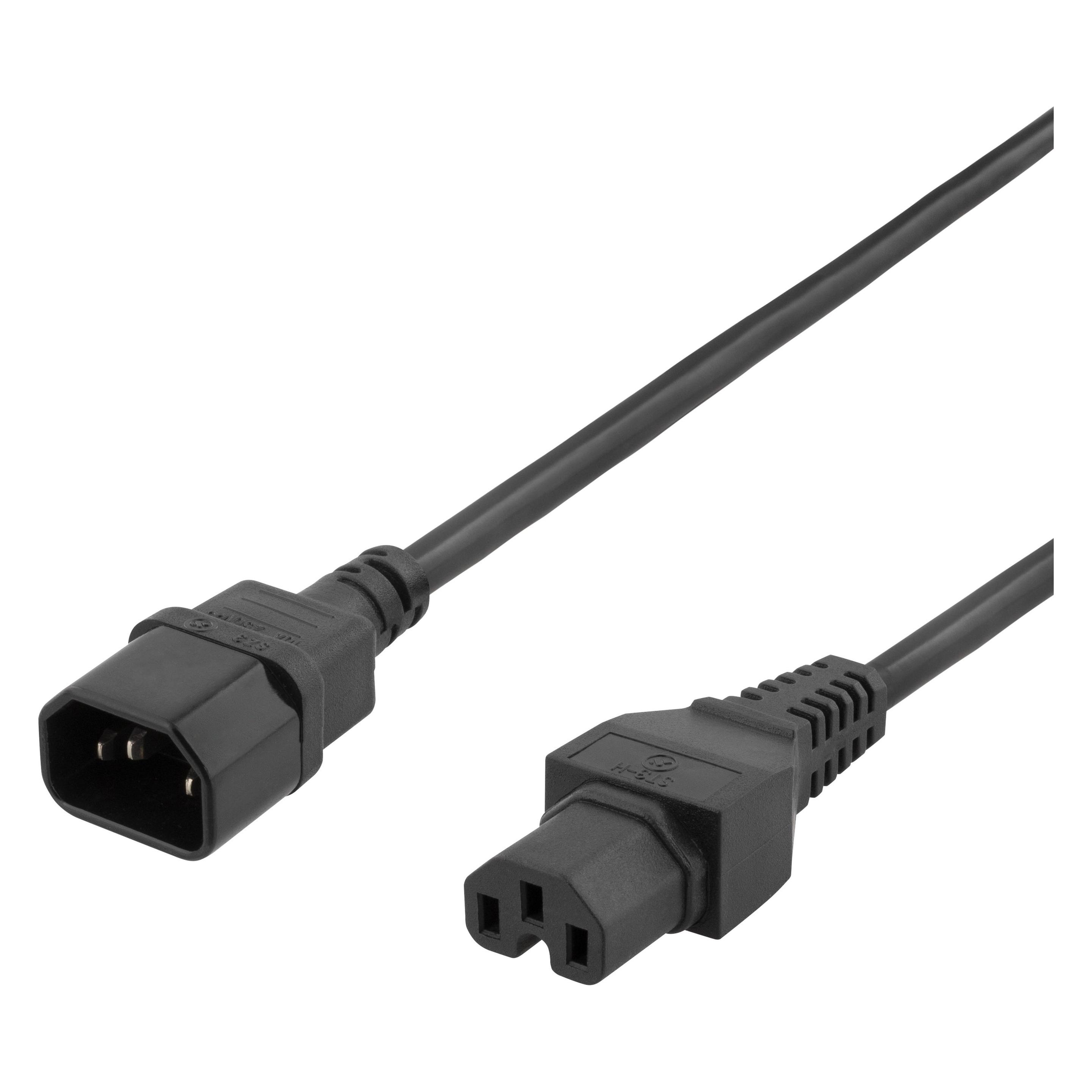 Deltaco forlaengerkabel til strom - I (1 m) (DEL-116)