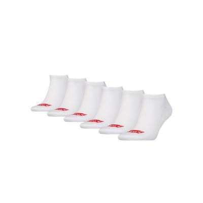 Socken LEVI'S "LEVIS LOW CUT BATWING LOGO 6P RECYCLED CO ECOM", Herren, Gr. 43-46, weiß, Baumwollmischung, unifarben, normal, Socken Socken, mit breitem Logobund