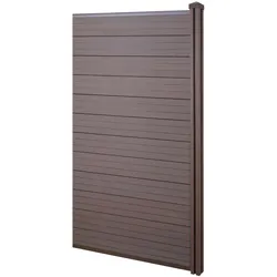 WPC-Sichtschutz Sarthe, Windschutz Zaun, WPC-Pfosten ~ Erweiterungselement schmal, 0,98m braun