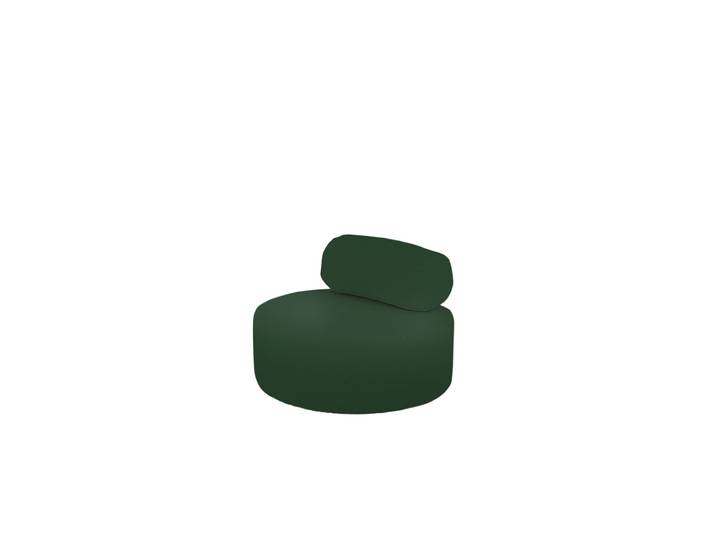 Fauteuil en bouclé rond couleur vert 105x50cm