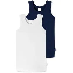 2 Schiesser Kinder-Unterhemden - Jungen - Gr. 92 - dunkelblau