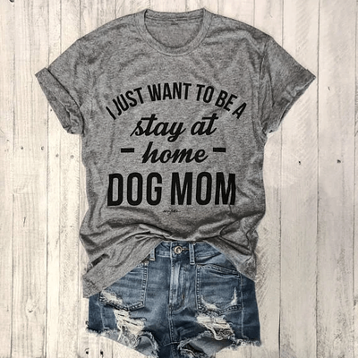 ForAllApparel Stay At Home Dog Mom T Shirt Black M