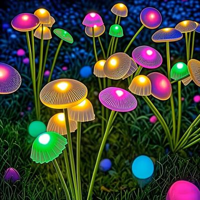 Uplift Essentials Solar Mushroom Garden Lights With Dual Mode LED For Outdoor Decor rgb