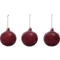 Flurry Weihnachtskugeln 10 cm, rot, 3 St.