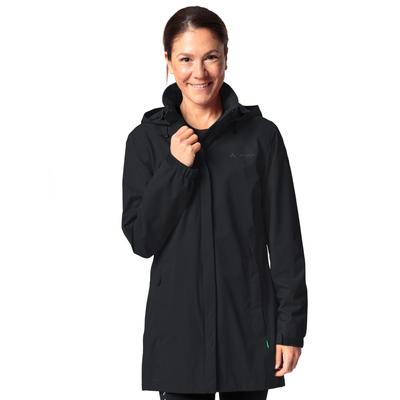 Regenjacke VAUDE "Women's Escape Parka", Damen, Gr. 48, schwarz, Obermaterial: 100% Polyester, normal, Jacken Regenjacke, sportlicher Stil, wasser- und winddicht, atmungsaktiv
