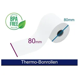 5x Artdev, Thermopapierrolle, Thermorolle - 80 80 25 (B/D(max.)/K) weiss, 72m, 55g, 50Rollen/VPE