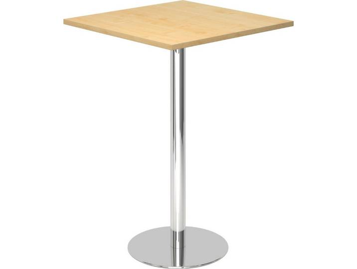 HAMMERBACHER Empfangstheke Stehtisch 80x80cm Ahorn/chrom