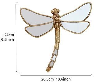 Uplift Essentials Golden Curly Tailed Dragonfly Wall Decor Mirror Finished Resin Craft Luxury Furniture & Home Art Accent bronze
