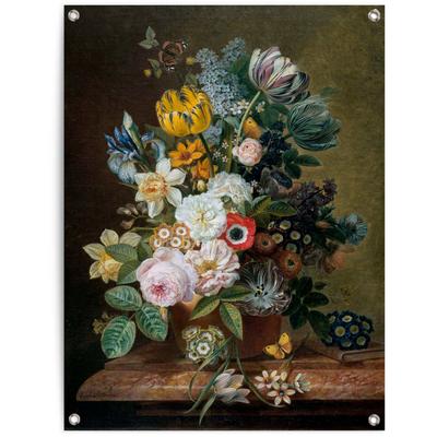 Poster REINDERS "Stillleben mit Blumen", grün (farbe bild(er): grün), B:60cm H:80cm T:0,1cm, Leinwand, Bilder, Poster
