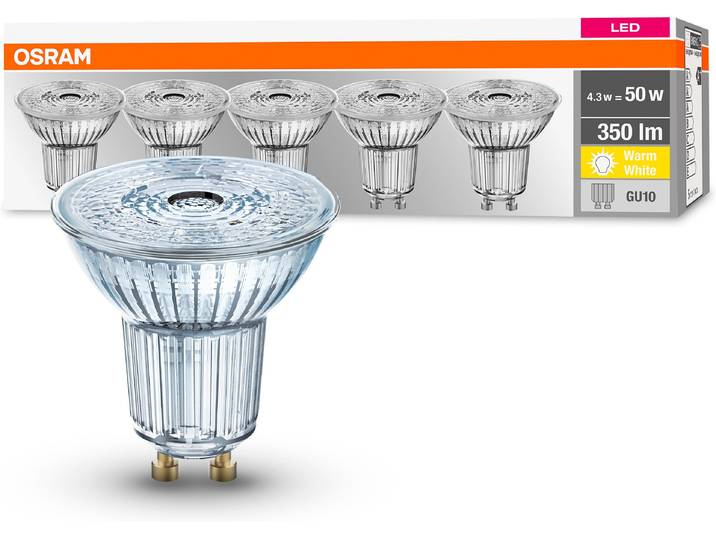 OSRAM LED-Leuchtmittel LED-Reflektorlampe , Energieeffizienz: F, transparent, L:5,2cm Ø:5cm, Leuchtmittel, LED-Leuchtmittel