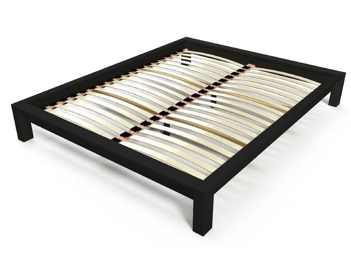 Lit 2 places 140x190 King Solid en bois massif 140x190 Noir