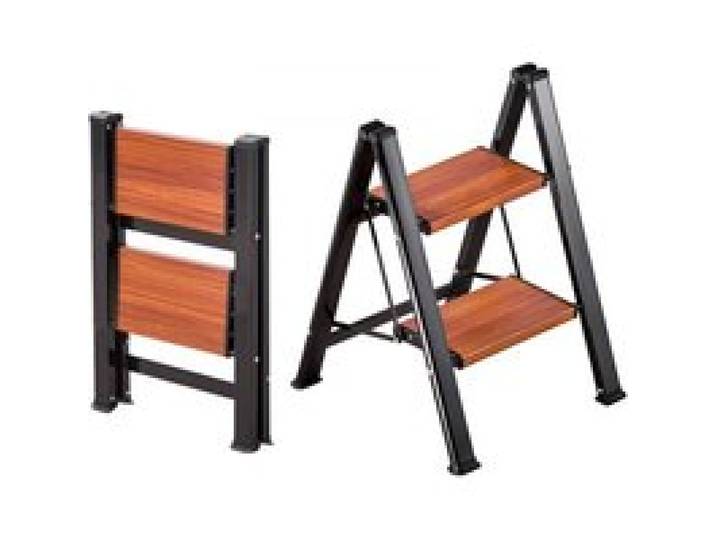 VEVOR Escabeau Pliant 2 Marches Marchepied Pliable Charge 150 kg Échelle Domestique Portable Compacte pour Cuisine, Bureau, Travaux Ménagers, Bricolage, Réparations, avec Larges Marches Antidérapantes