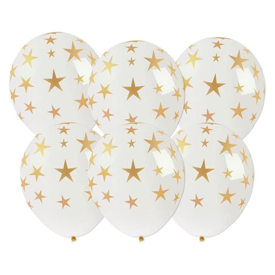 Teka Luftballons mit goldenem Sternenaufdruck, 6 Stück (6x) (47996261)