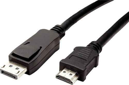Value DisplayPort / HDMI Adapterkabel DisplayPort Stecker, HDMI-A Stecker 4.50m Schwarz 11.99.5783 Geschirmt DisplayPort-Kabel