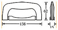 Adam Hall 3437TP Case Handle plastic blk Black