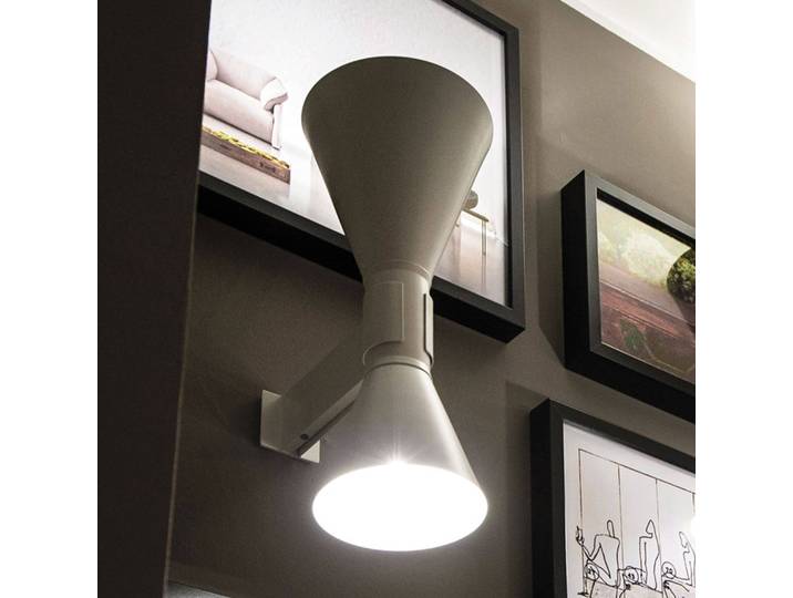 Nemo Wandlampe Applique de Marseille, dimmbar, alu / grau / zink, für Wohn- / Esszimmer, Aluminium, Wandleuchte, Wandlampe Innen