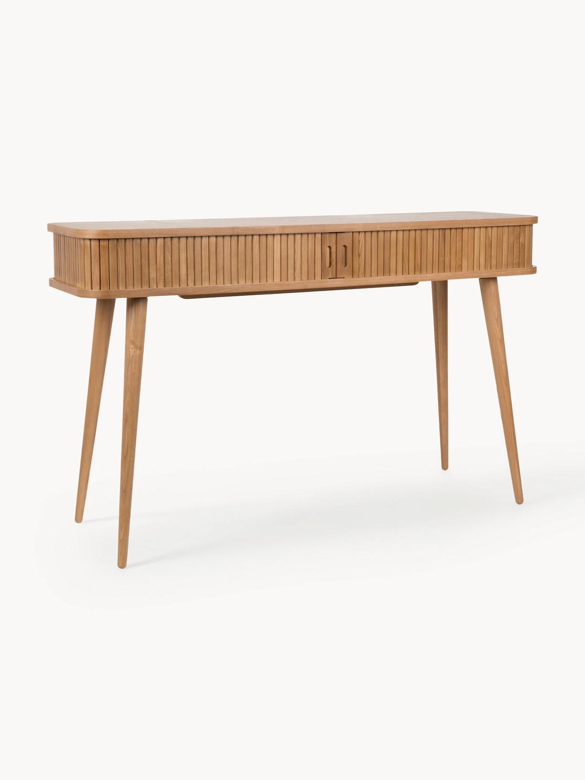 Zuiver Houten wandtafel Barbier met geribde voorkant, Breedte: 120 cm