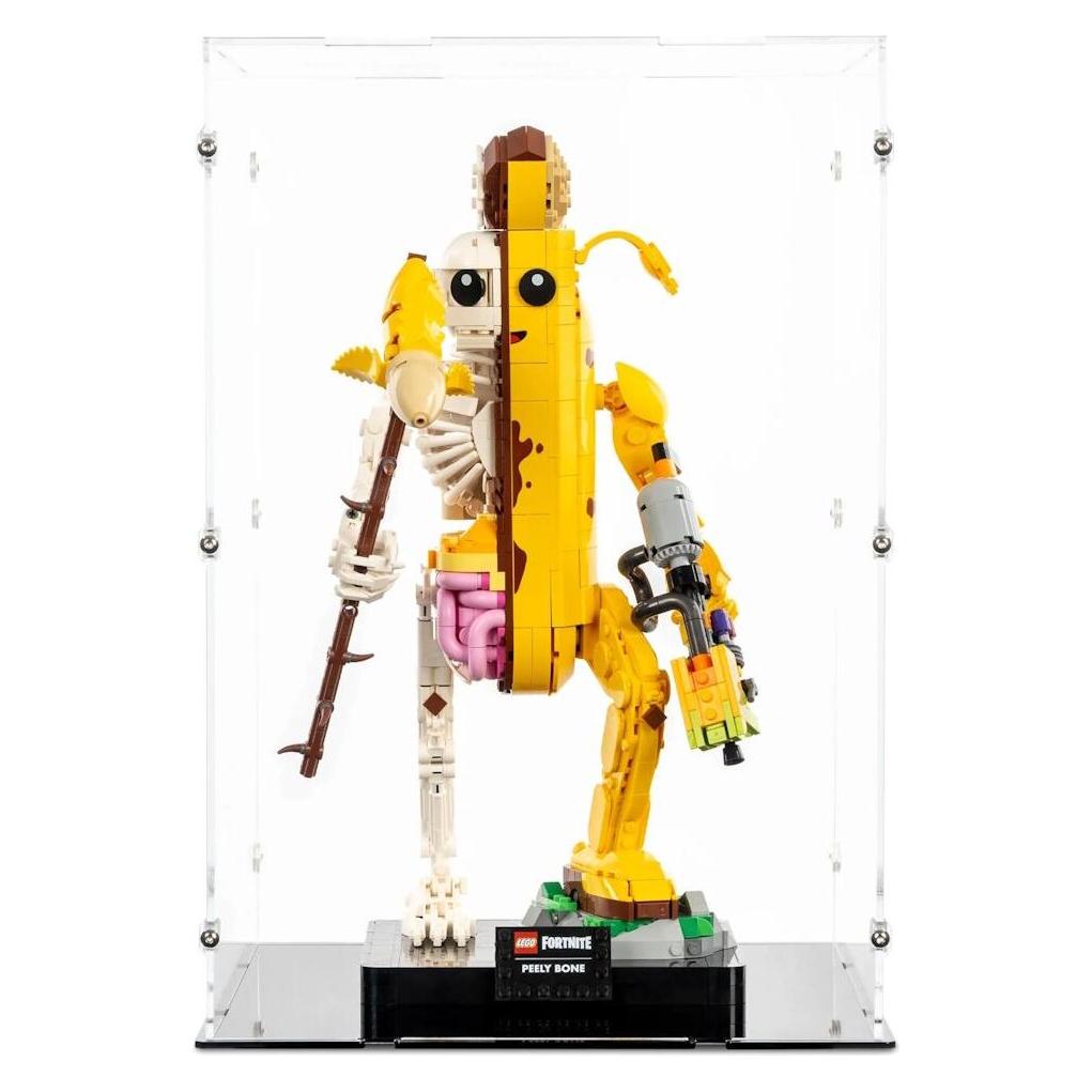 iDisplayit Acryl-Display für LEGO 77072 Fortnite - Knochen-Schali (Mit schwarzem Boden) (EC262639N-BLK)