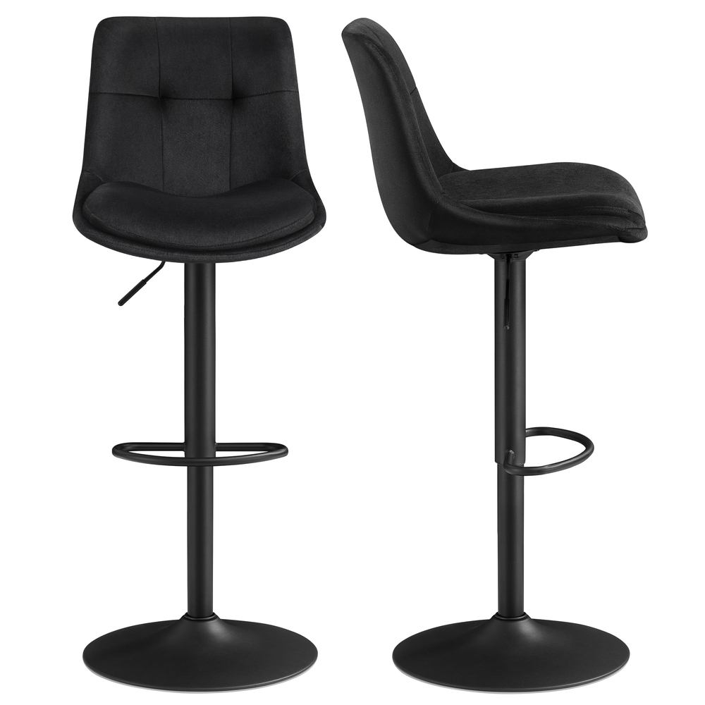 VASAGLE 2 Barstühle, Barhocker mit Rückenlehne und Fußstütze, höhenverstellbar LJBB35198BH01