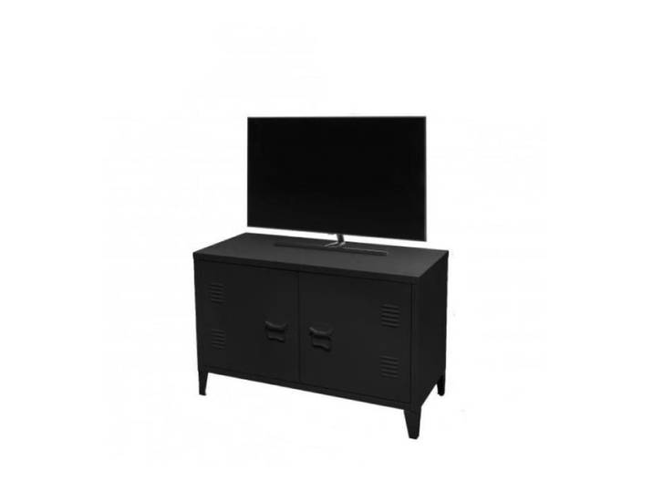 Meuble TV en métal  Industriel Black  - Noir - L 100 x l 40 x H 53 cm