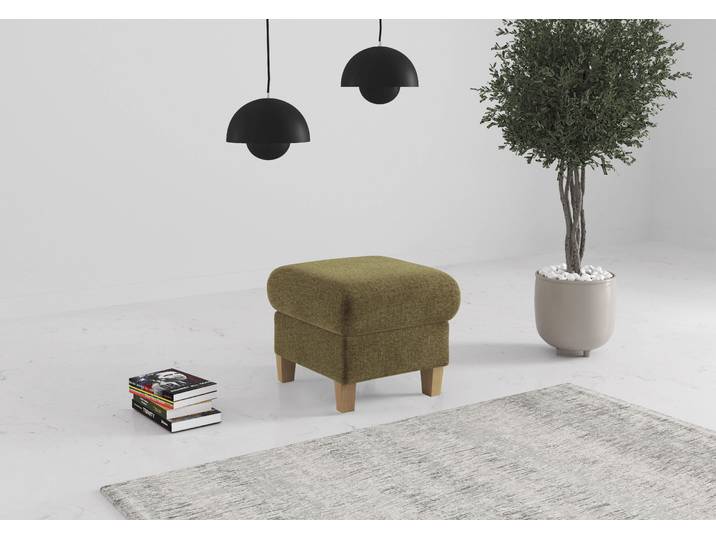 Polsterhocker OTTO HOME Glendale , braun (olive), B:58cm H:48cm T:58cm, 100% Polyester, Hocker, Polsterhocker, mit Stauraum