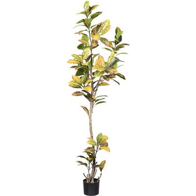 Künstliche Zimmerpflanze CREATIV GREEN "Croton", grün, H:200cm, Kunstpflanzen, Künstliche Zimmerpflanze, mit außergewöhnlichem Blattwerk