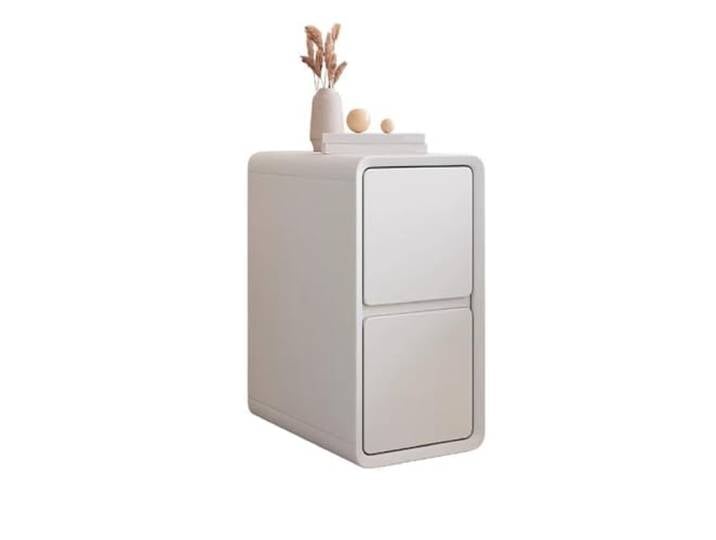 YANG11FAN Vielseitig Moderner Nachttisch, Massivholz Creme(Mittel)