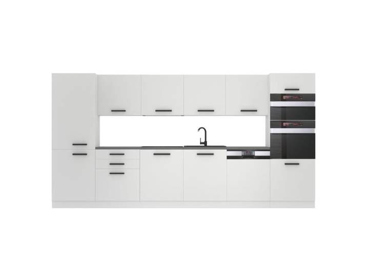 Cuisine Complète - B BELINI GROUP - NAOMI - 360 cm - Blanc Mat - Design Contemporain