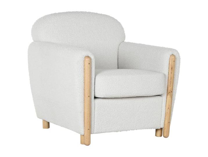 Fauteuil en polyester bouclé blanc 81x78x82 cm