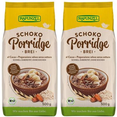 Rapunzel Bio Guten Morgen Frühstücksbrei, Kakao-Banane 2x 2x500 g Brei