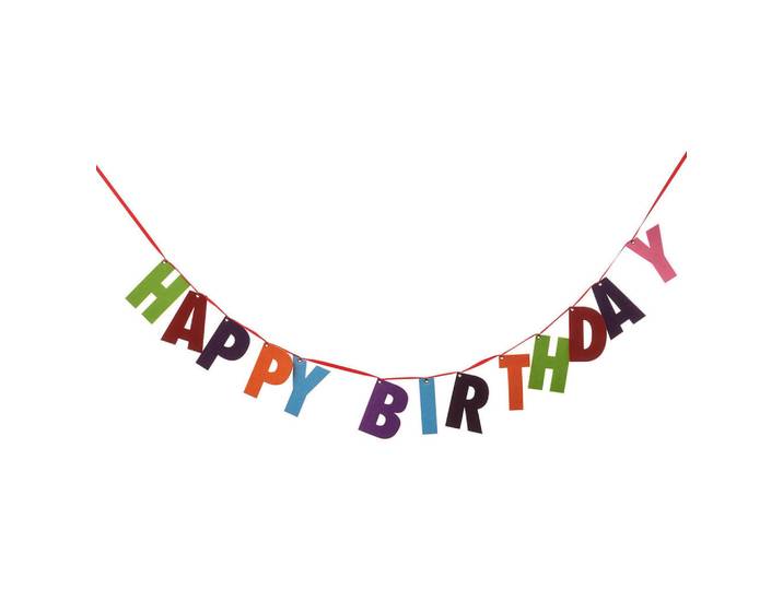 Butlers Girlande (6er Set) Happy Birthday, Mehrfarbig, 14x0.5x143 cm, Dekoration