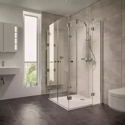 HSK teilgerahmt U-Kabine pendelbar „Aperto“ U-Kabine Glas Nebel, Profile Schwarz-matt, L: 800 mm B: 800 mm H: 2000 mm